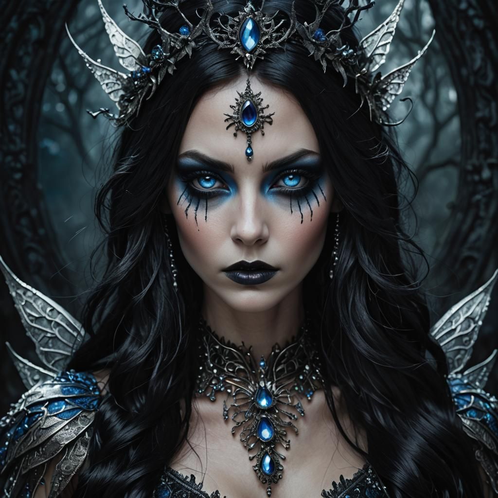 Sinister Dark Fairy Goddess Portrait
