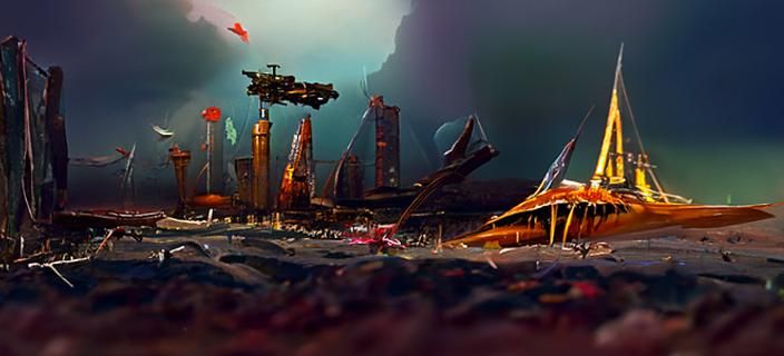 Crystalline superstructure wizard tower, by John Harris, John Howe, highly detailed matte painting, smooth, mars landsca...