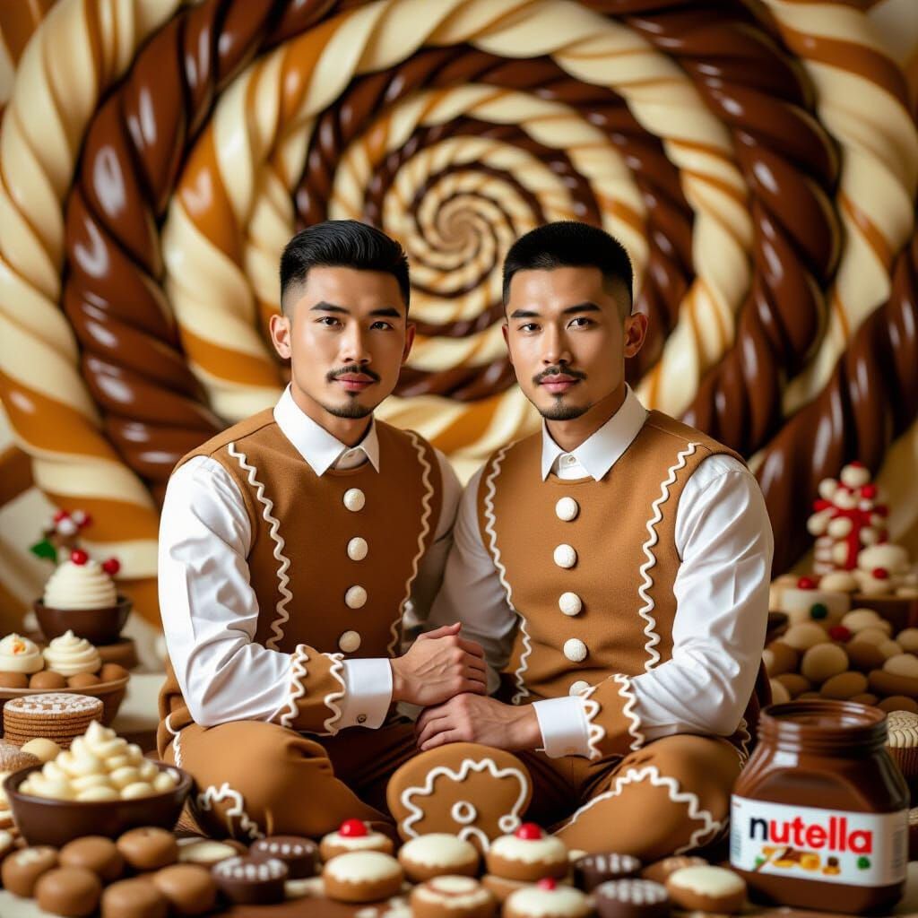 Pre-Raphaelite Gingerbread Men with Chocolate Cascade