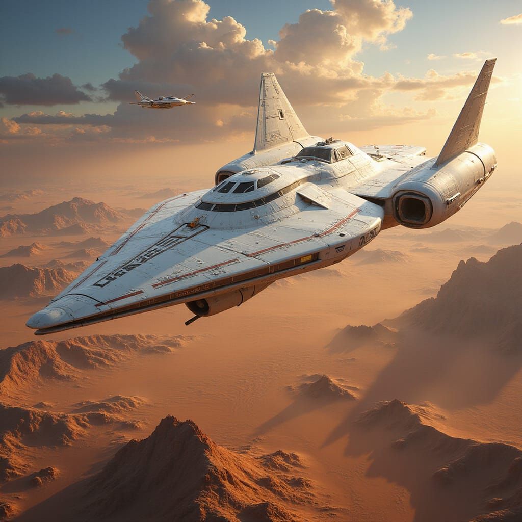 Hyperrealistic Starship Concept Art of Grace II at High Alti...