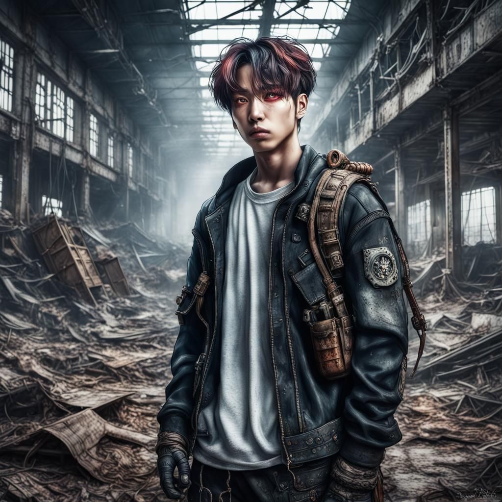 Hyperrealistic Post-Apocalyptic Portrait in High Definition