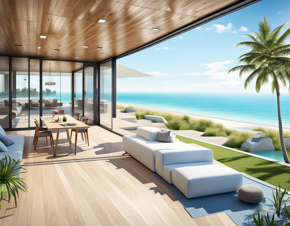 Modern Beach House with Solar Panel Architecture