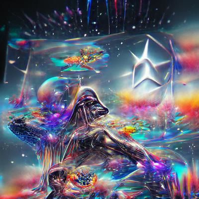 Star Wars Holographic Illustration in Cosmic Style