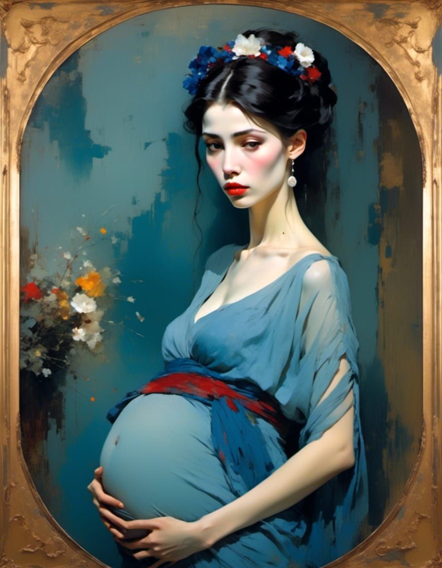Fairytale Mother: A Portrait in Pre-Raphaelite Style