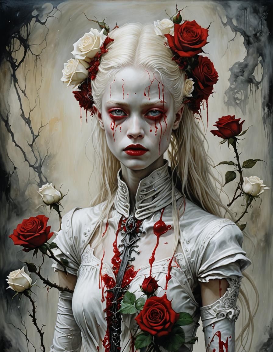 albino blood alien gothic red