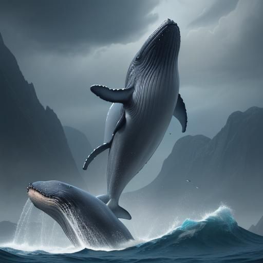 Whale Detailed Matte Painting in Fantasy Concept Art