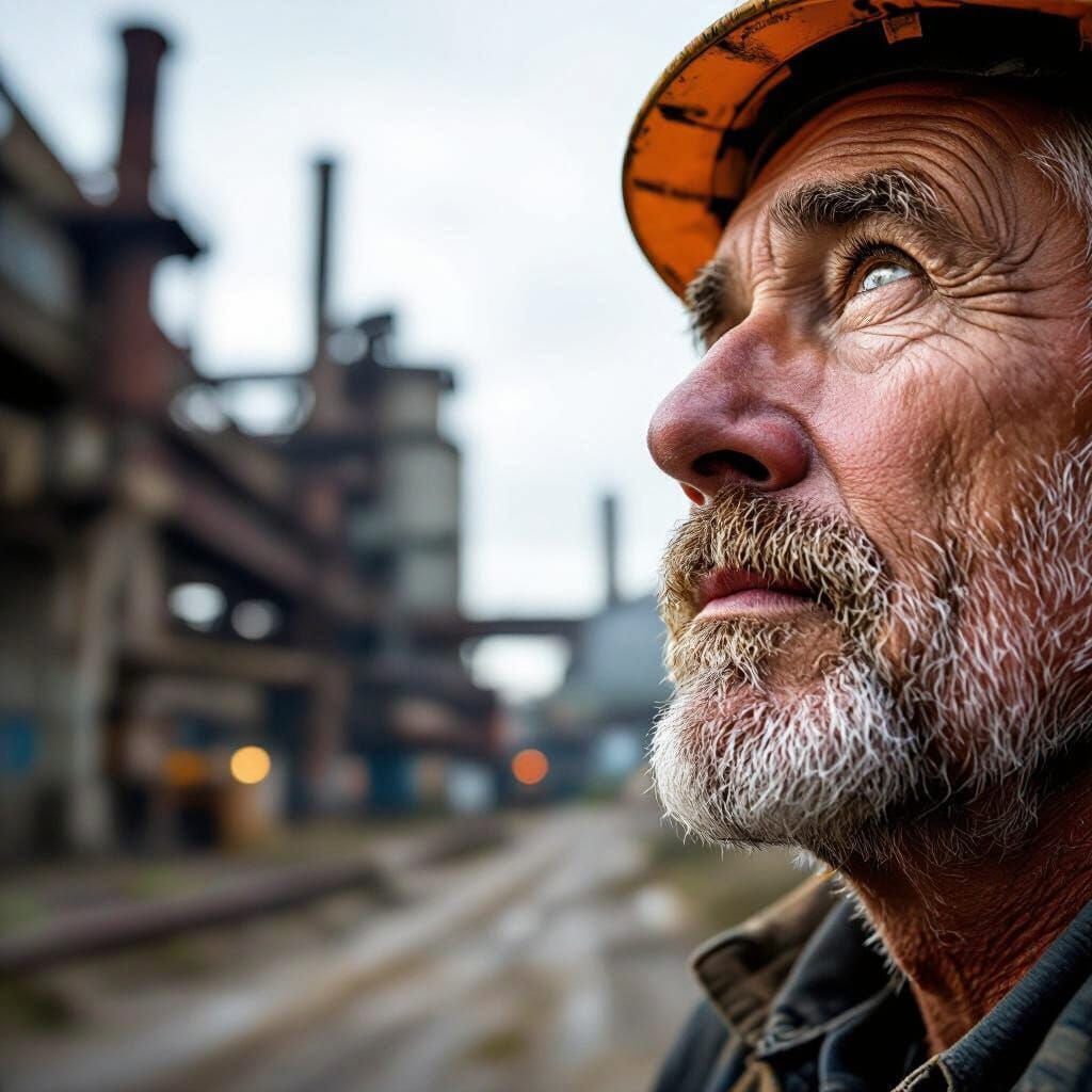 Aged Industrial Worker Portrait Photographic Style