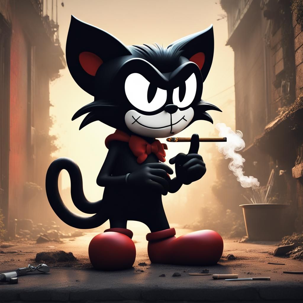 Banksy Style Felix the Cat Logo