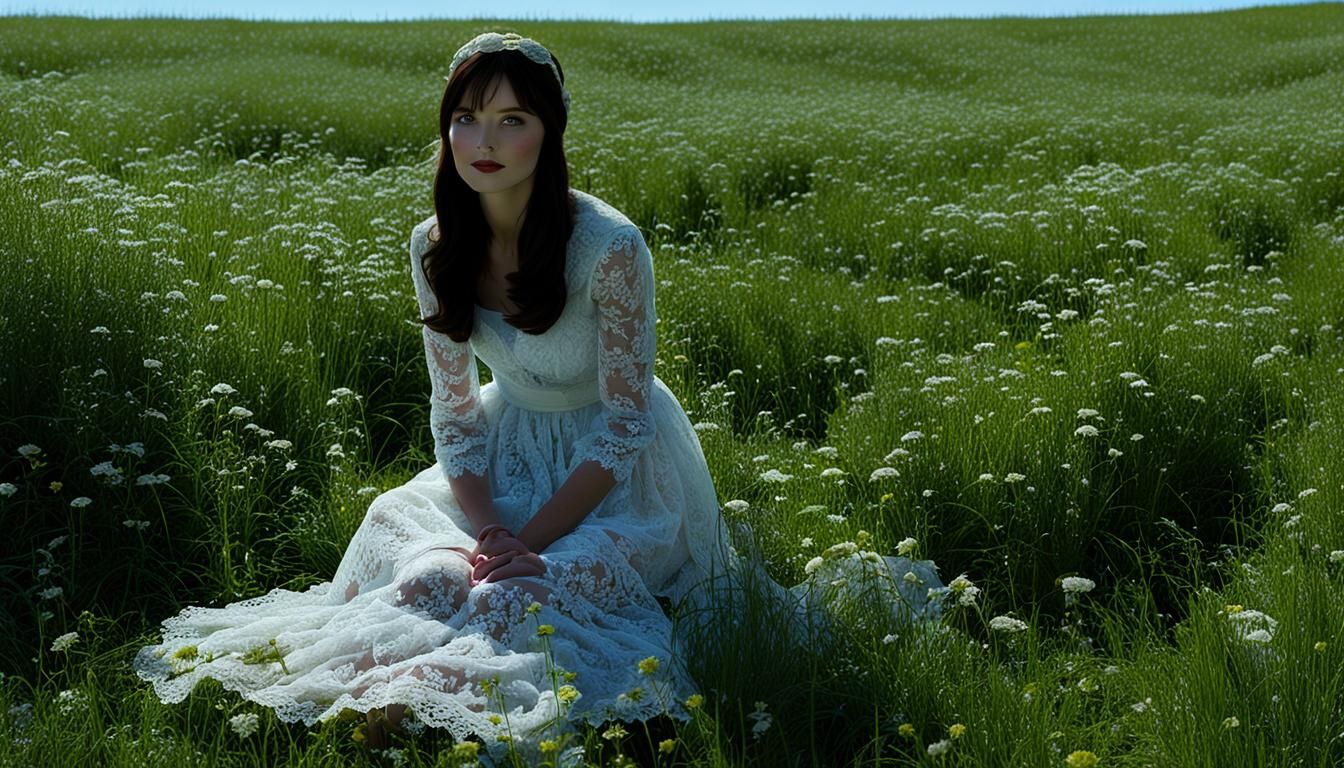 Lois Lane in Lace Dress on Meadow