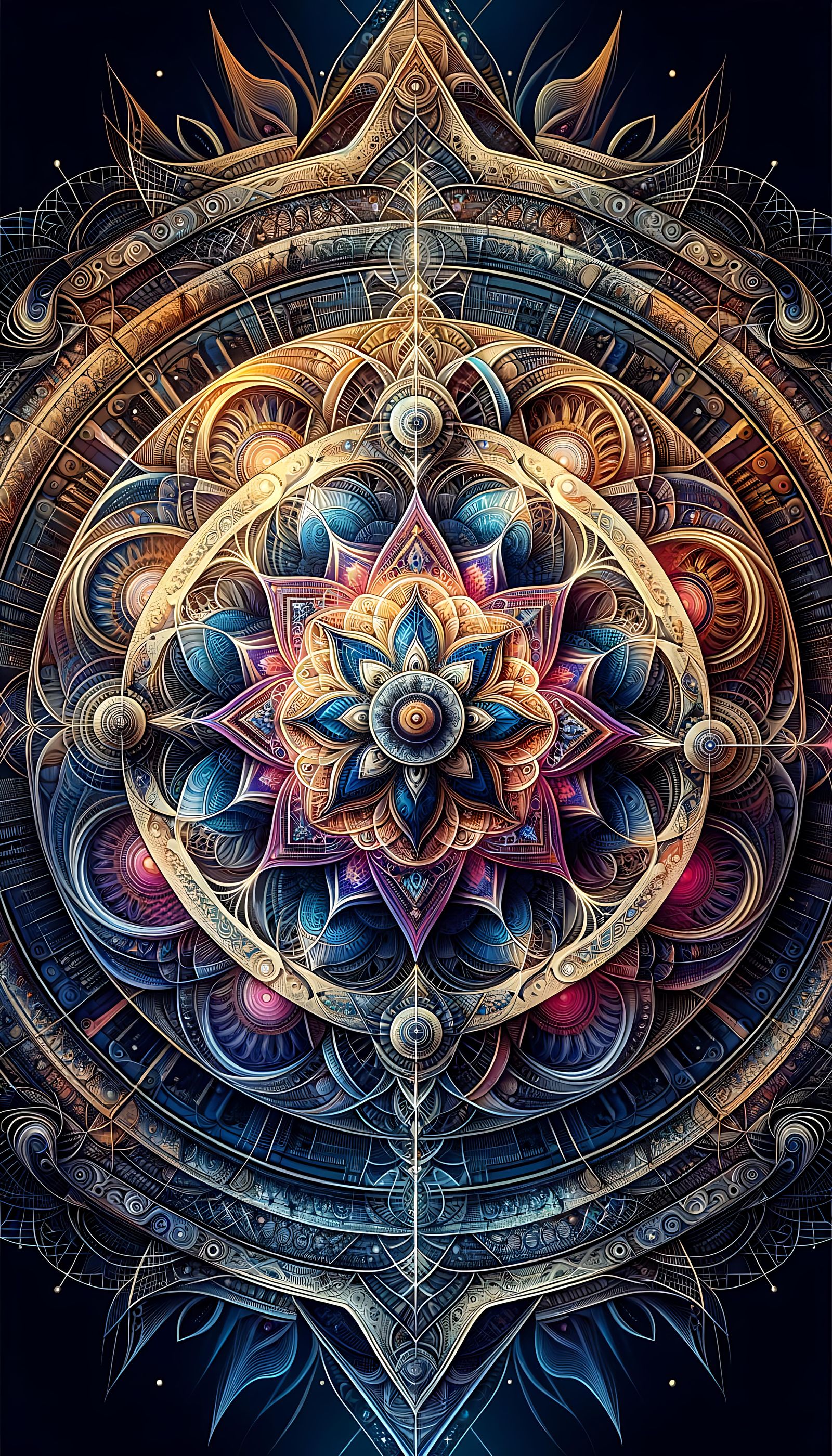 Sacred Geometry: Mystical Mandala Illustrations in 4K