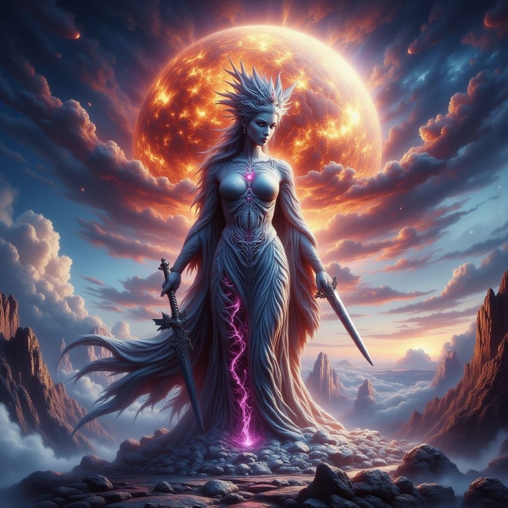 Towering Athena Statue with Quantum Network Design