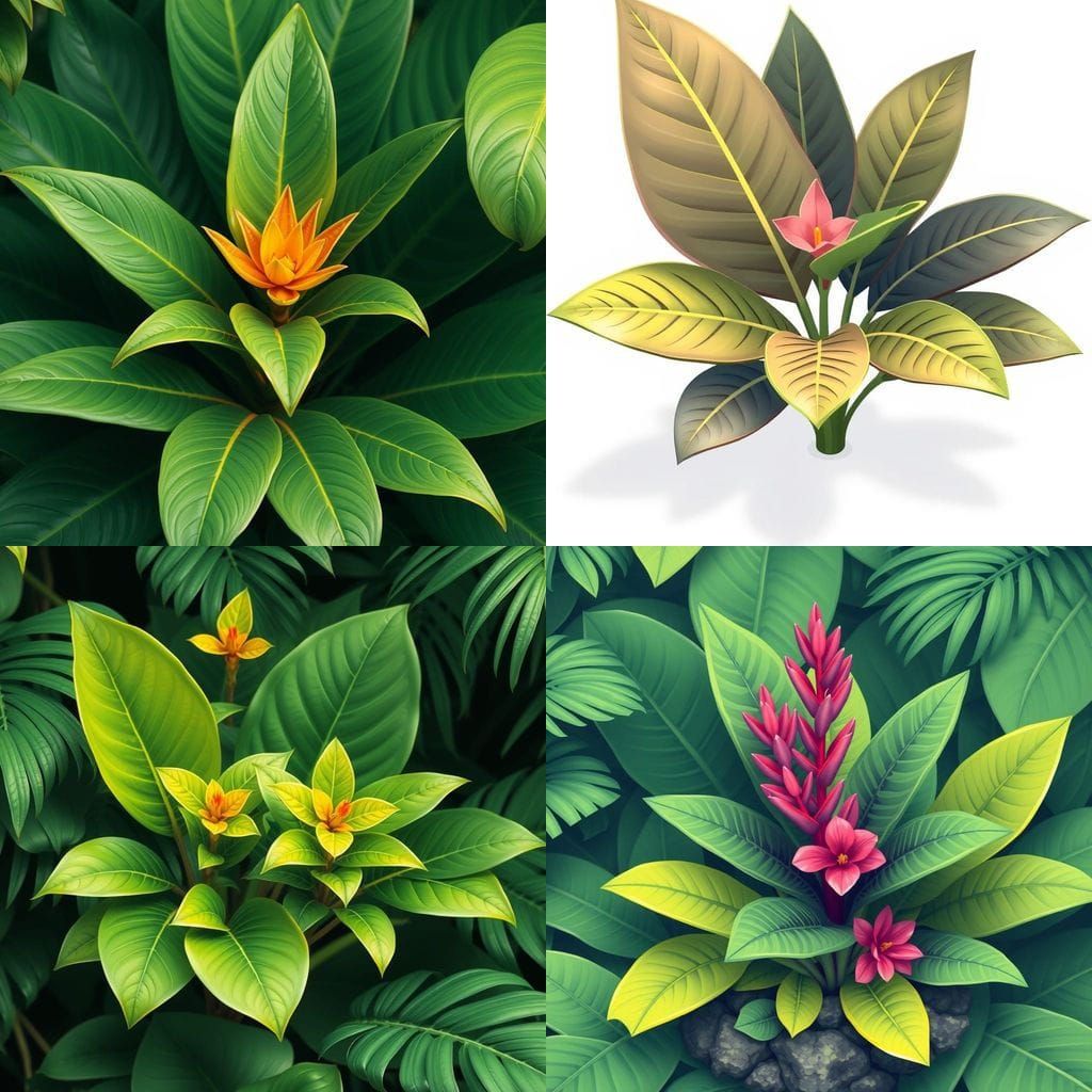 Vibrant Hawaiian Plant in Isometric Style