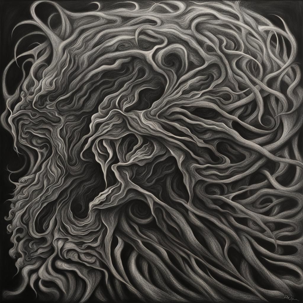 Hyperdetailed Charcoal Drawing of Passion