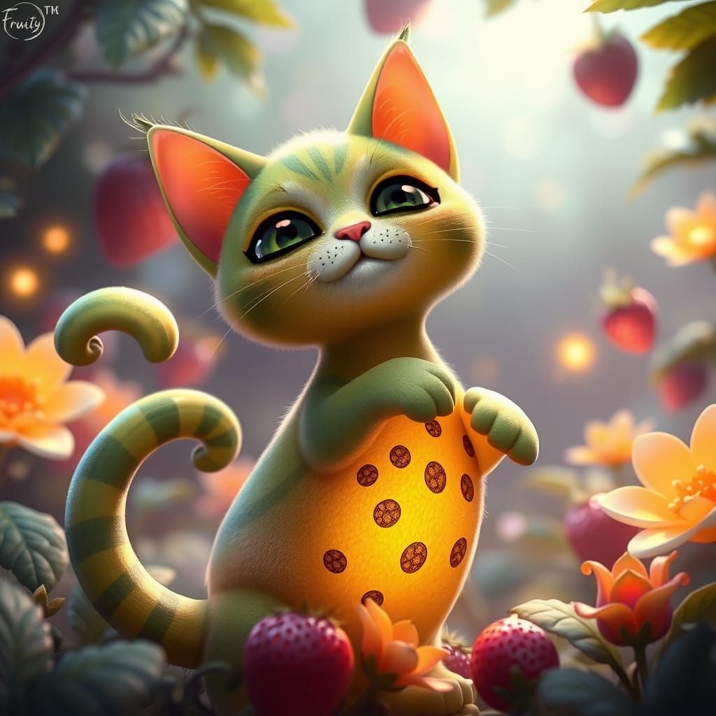 Dreamy Cat Garden in Vibrant Colors