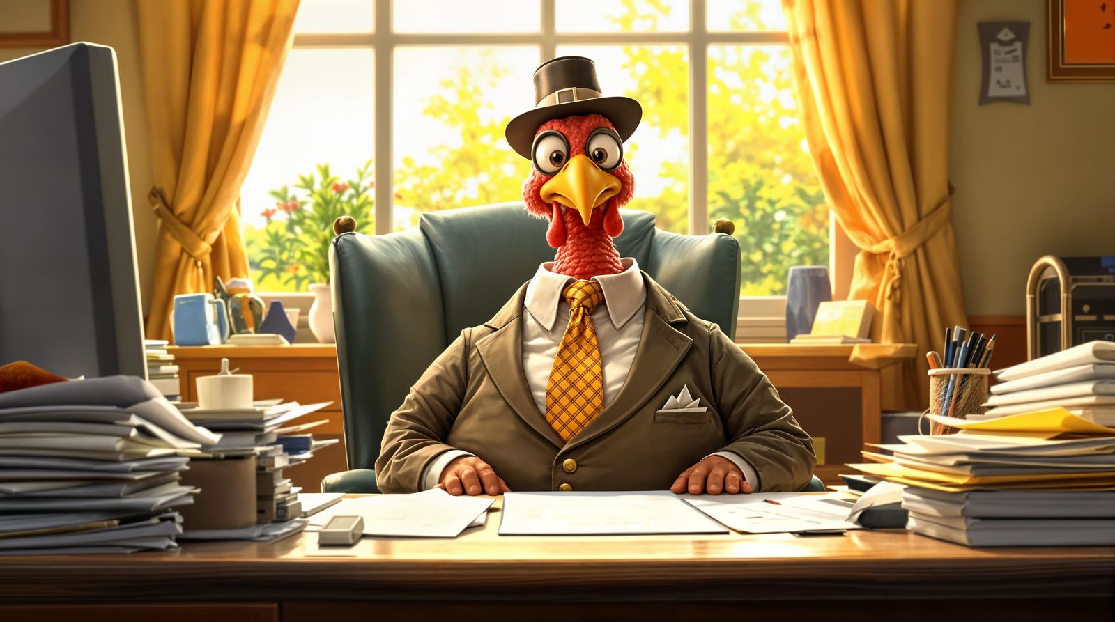 Happy Turkey in Office