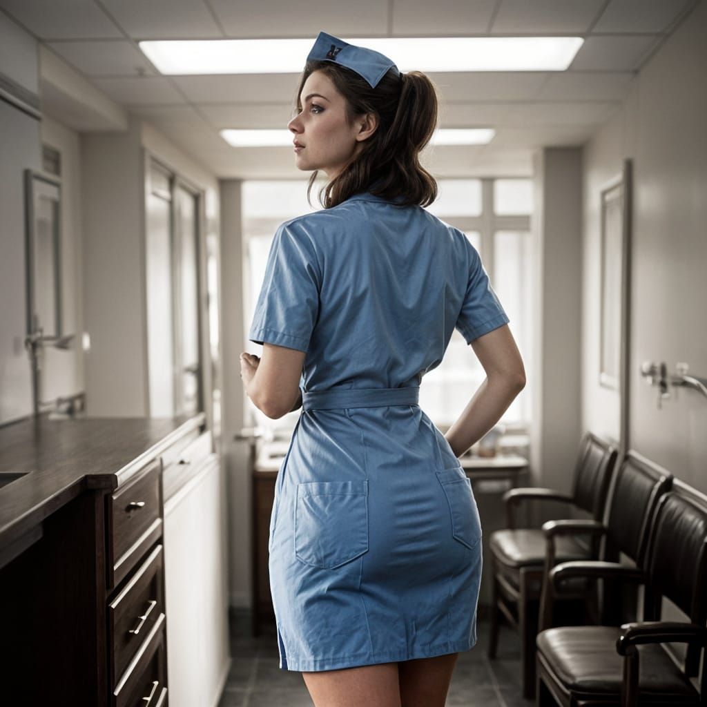 Sultry 1950s Nurse Portrayal