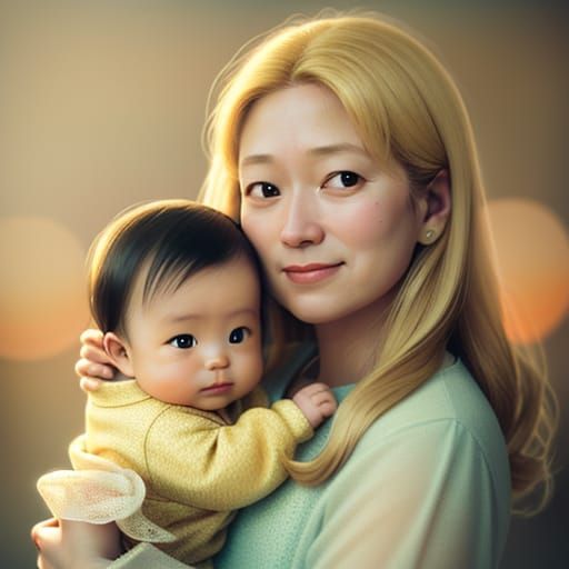 Mother and Child in Warm Golden Light