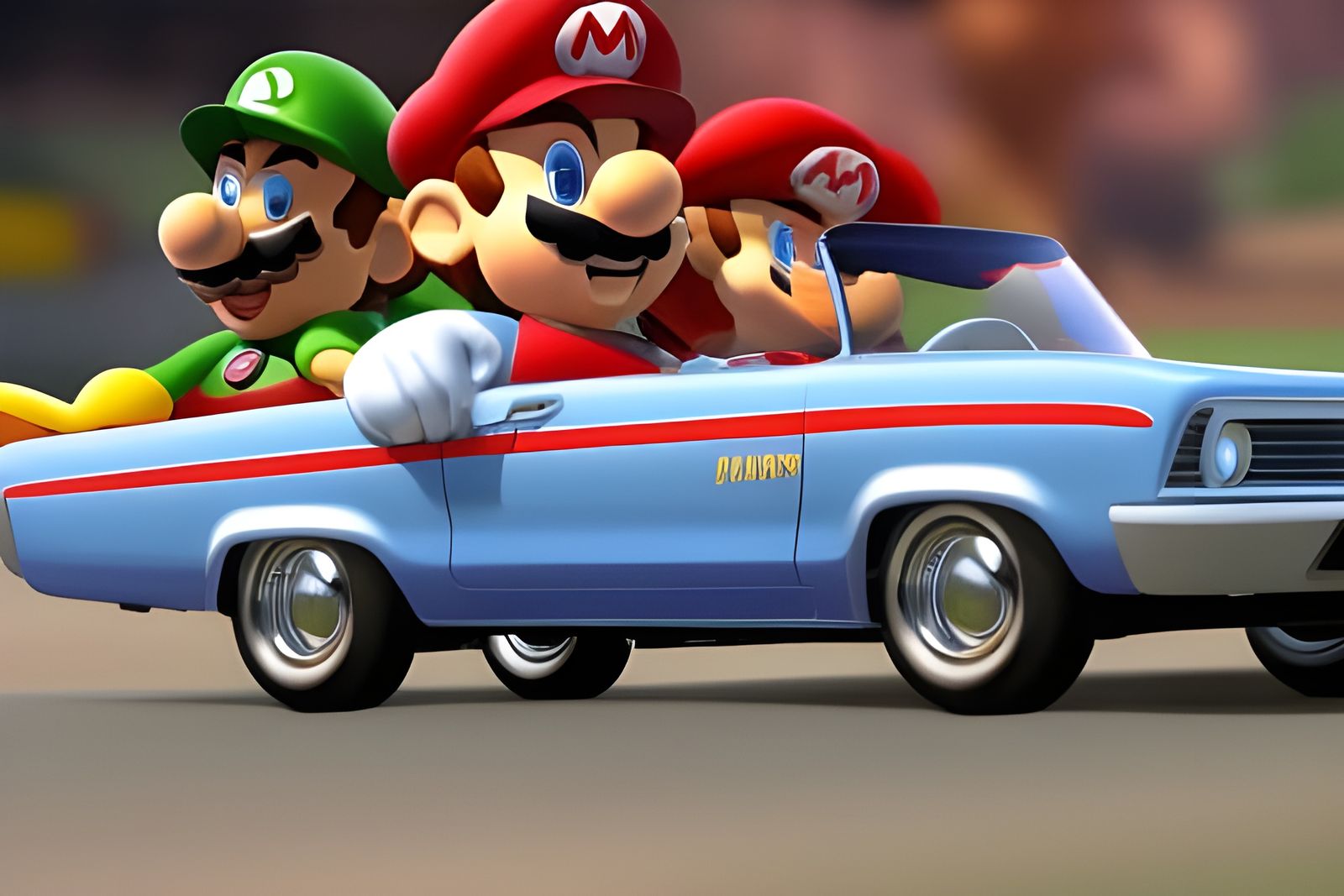 Mario Kart in a 1967 Chevrolet Impala