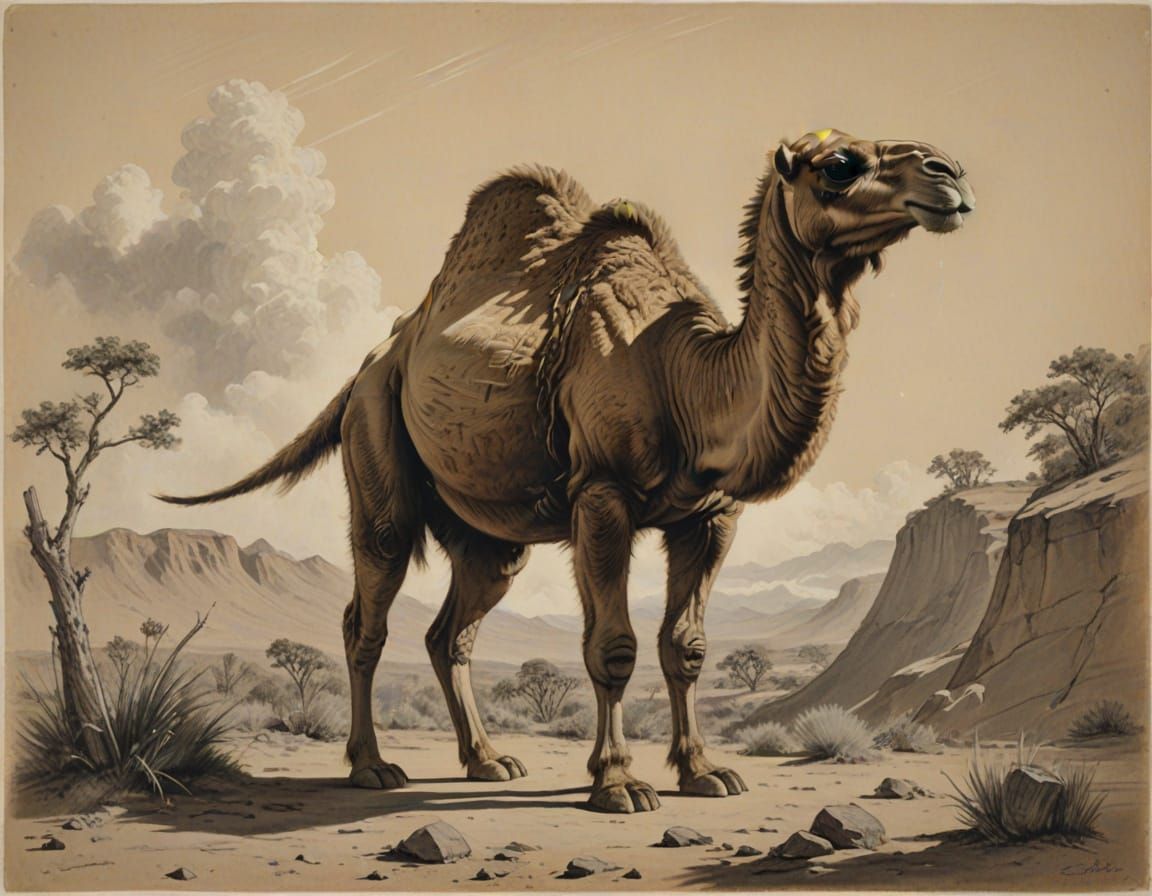 Majestic Dromedary Captured in Intimate Study