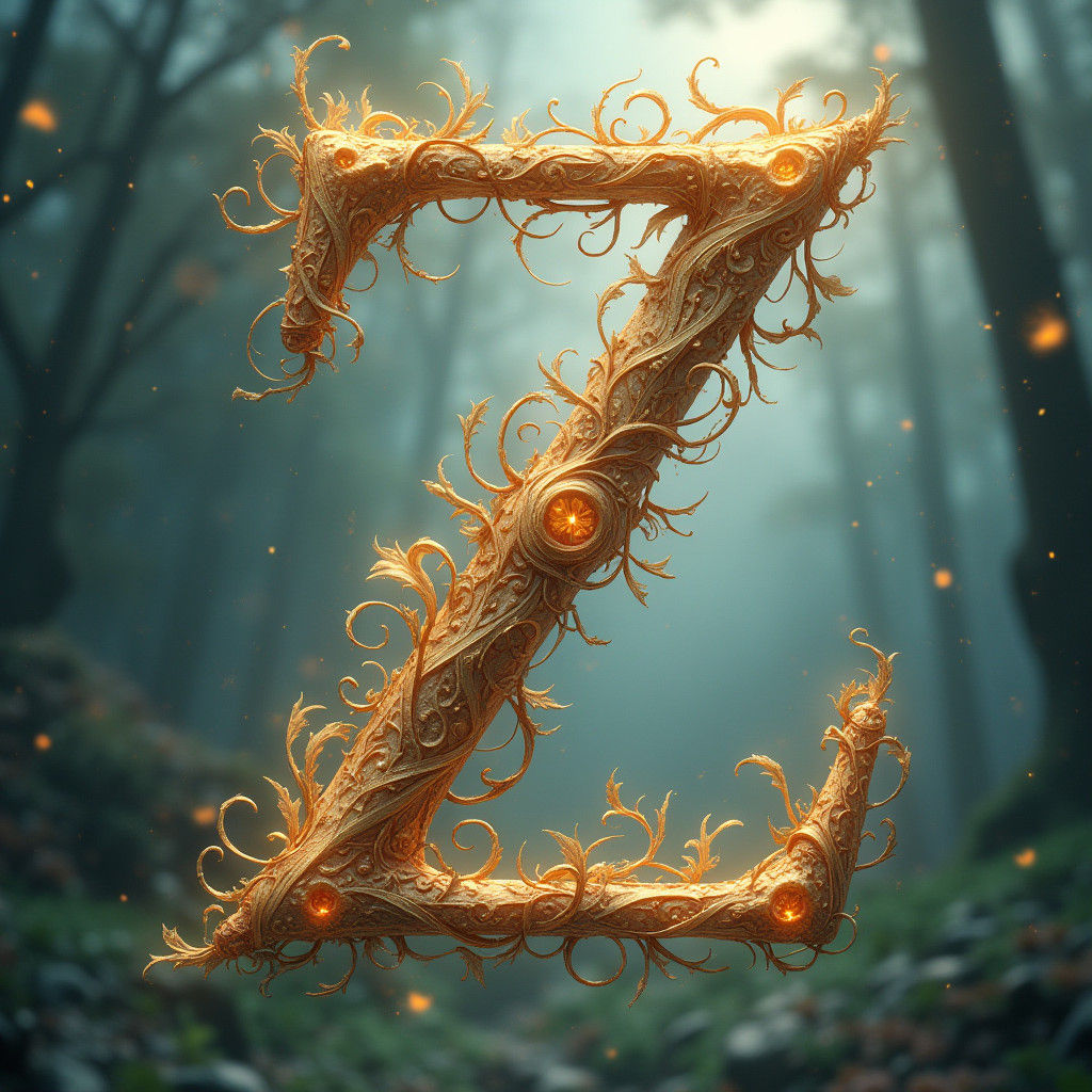 Majestic Letter Z in Dreamy, Ethereal Style