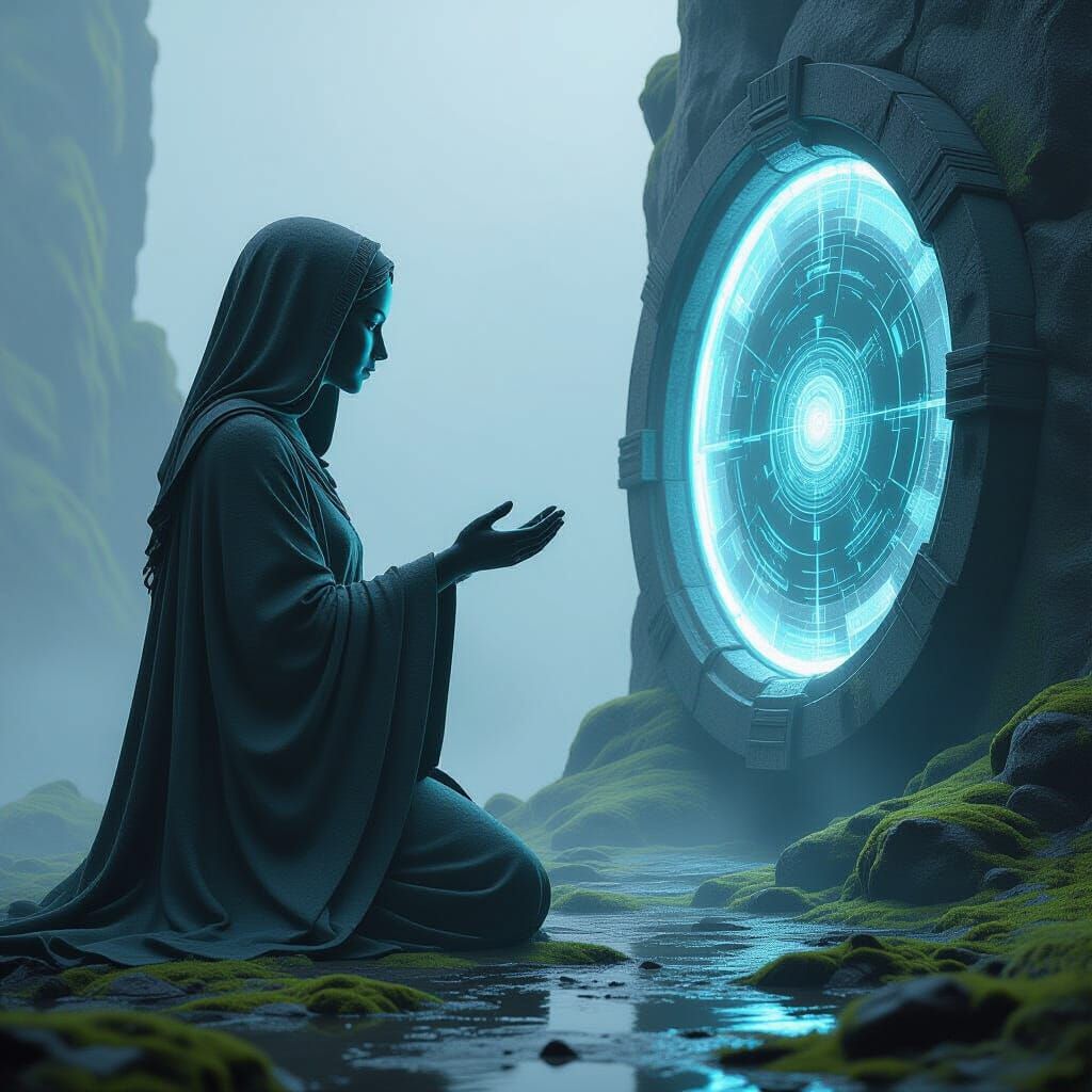 Stone Statue Opens Portal to Alien World