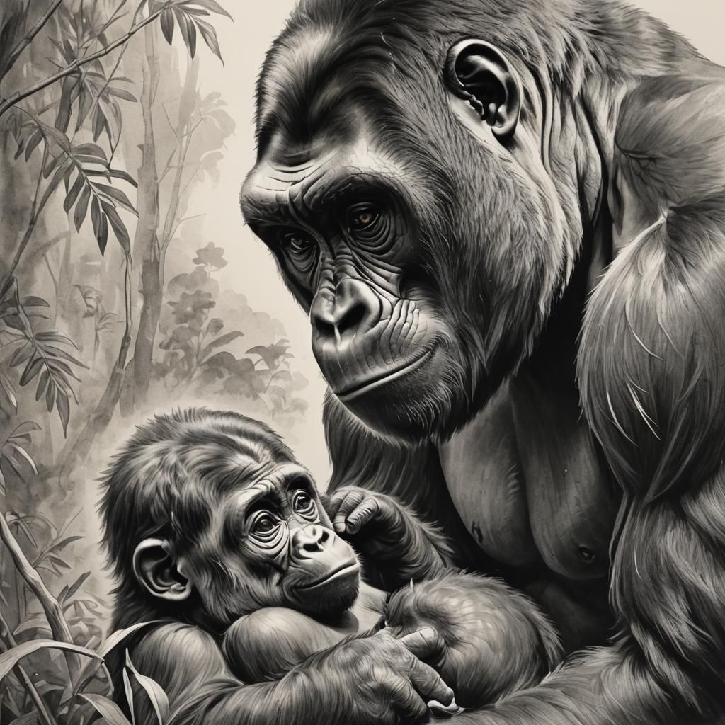 Motherly Love in Black and White