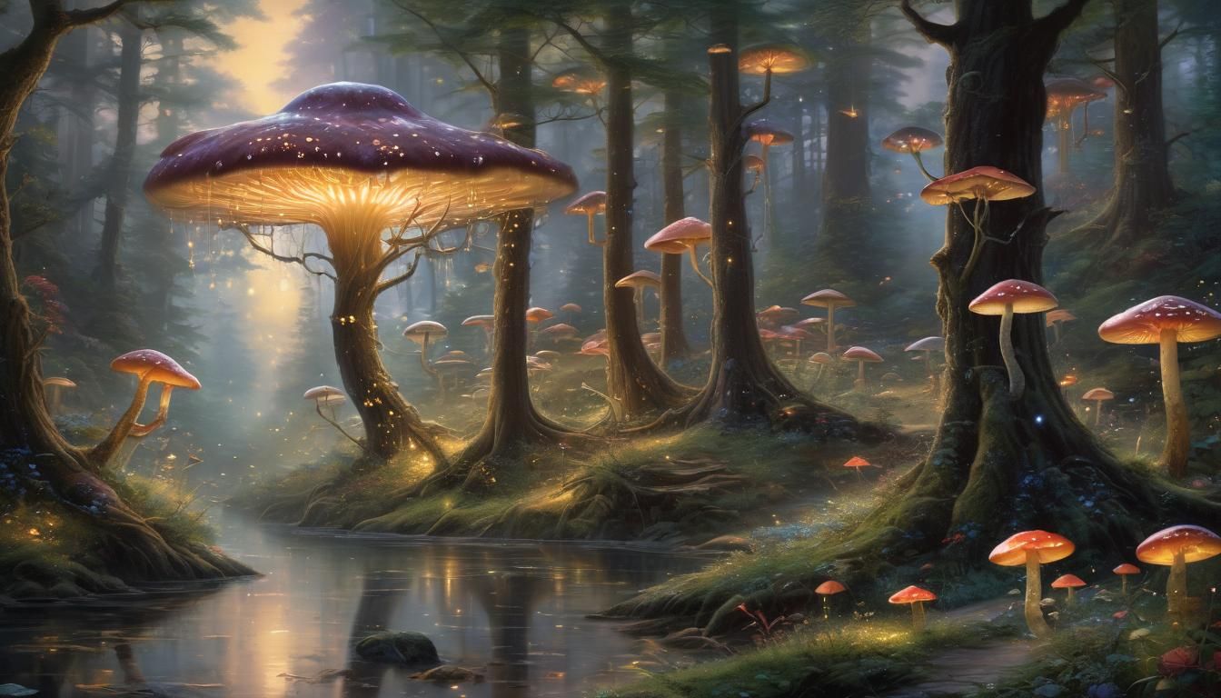 Ethereal Fantasy Landscape with Mystical Being