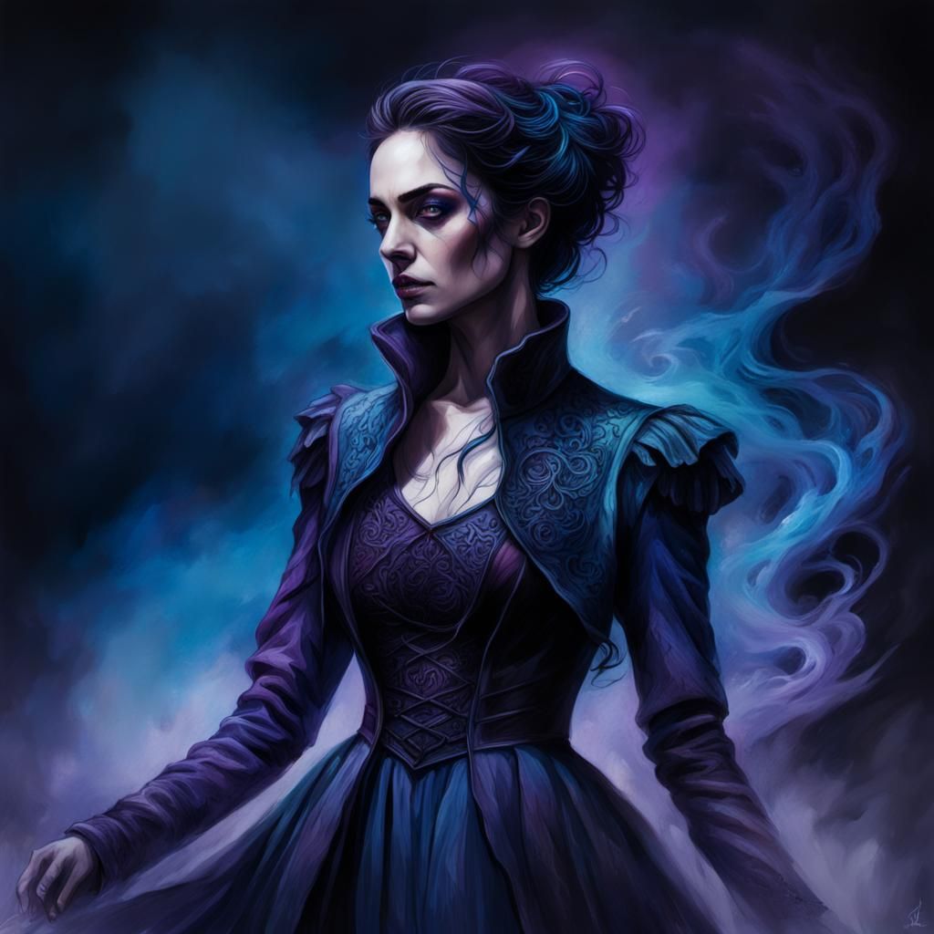 Gothic Ballerina in Pyrography Concept Art