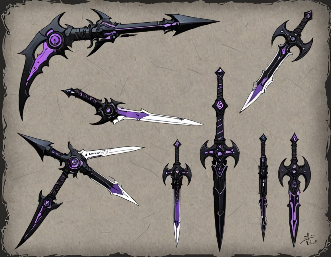 RWBY Inspired Mechashift Weapon Schematics: Obsidian Moon