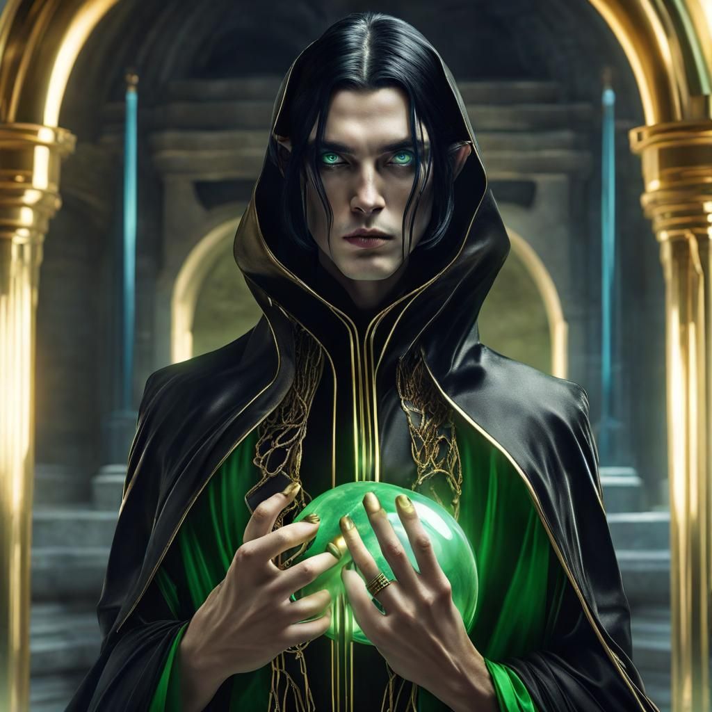 Jedi Knight in Gothic Mausoleum Digital Painting