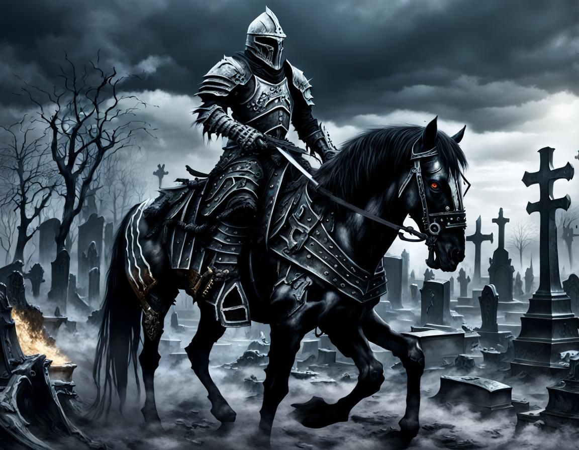 Death Knight Rides Through Ravaged Cemetery