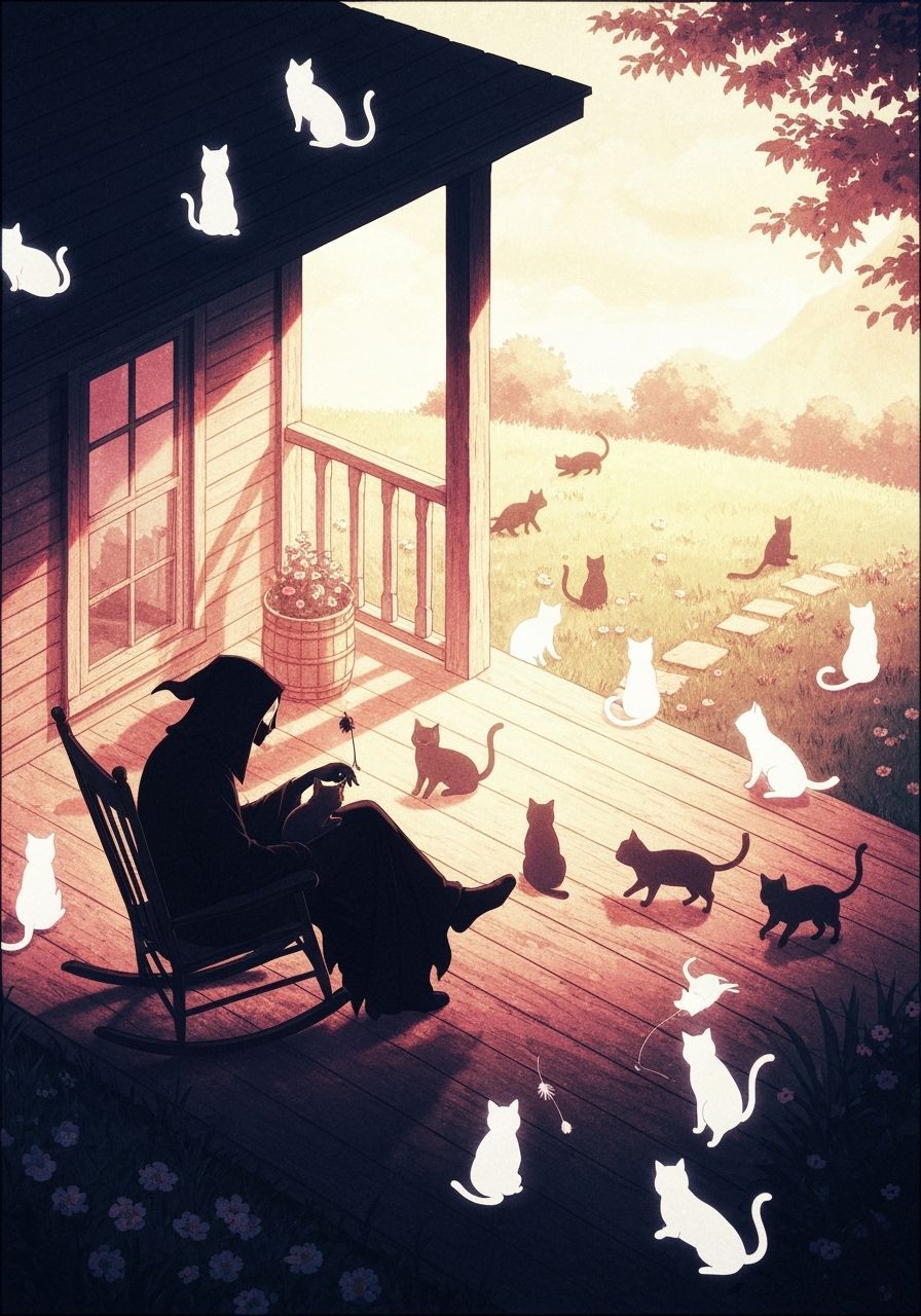 Ethereal Grim Reaper and Cat Spirits