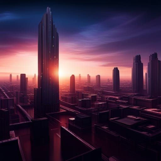 Dystopian Shanty Town Around Monolith in 2055