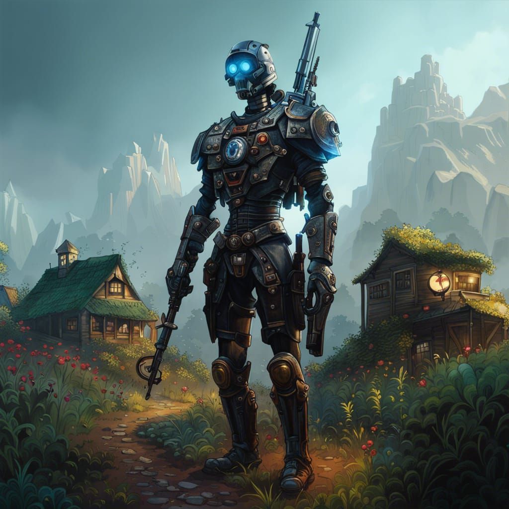 Pixel-Punk Minecraft Skeleton in Detailed Digital Art