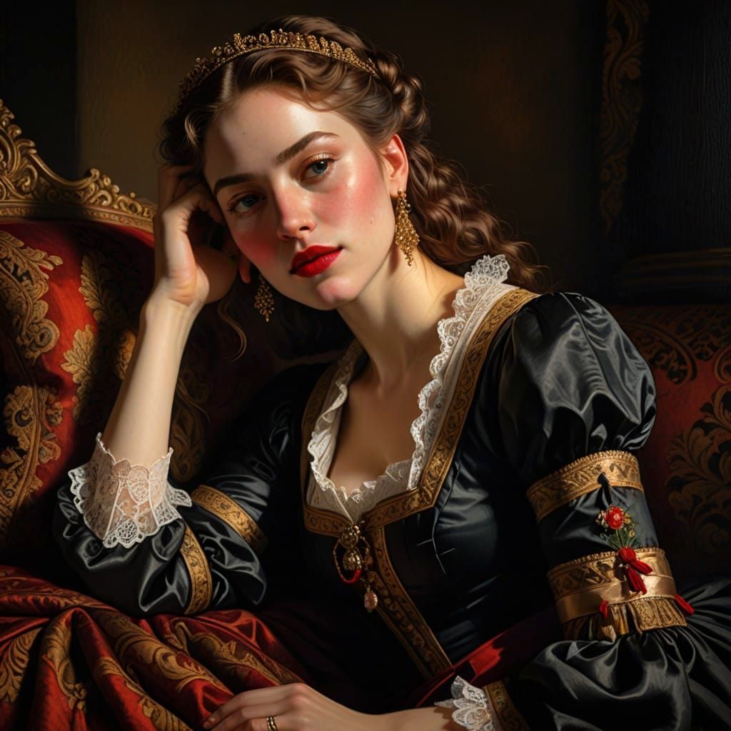 Sensual 19th Century Beauty in Warm, Golden Light