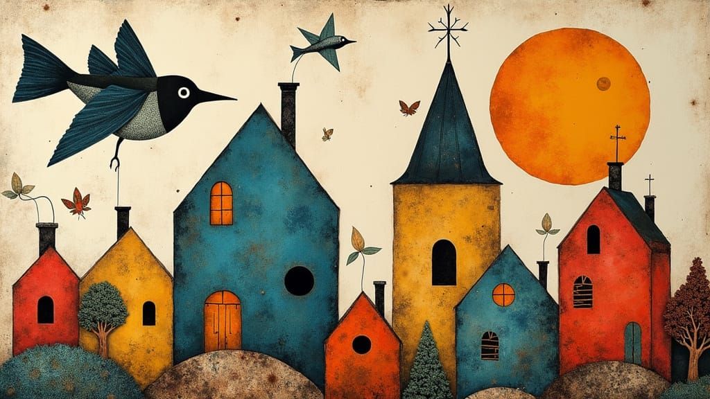 Surreal Paper Bird Collage Inspired by Dada