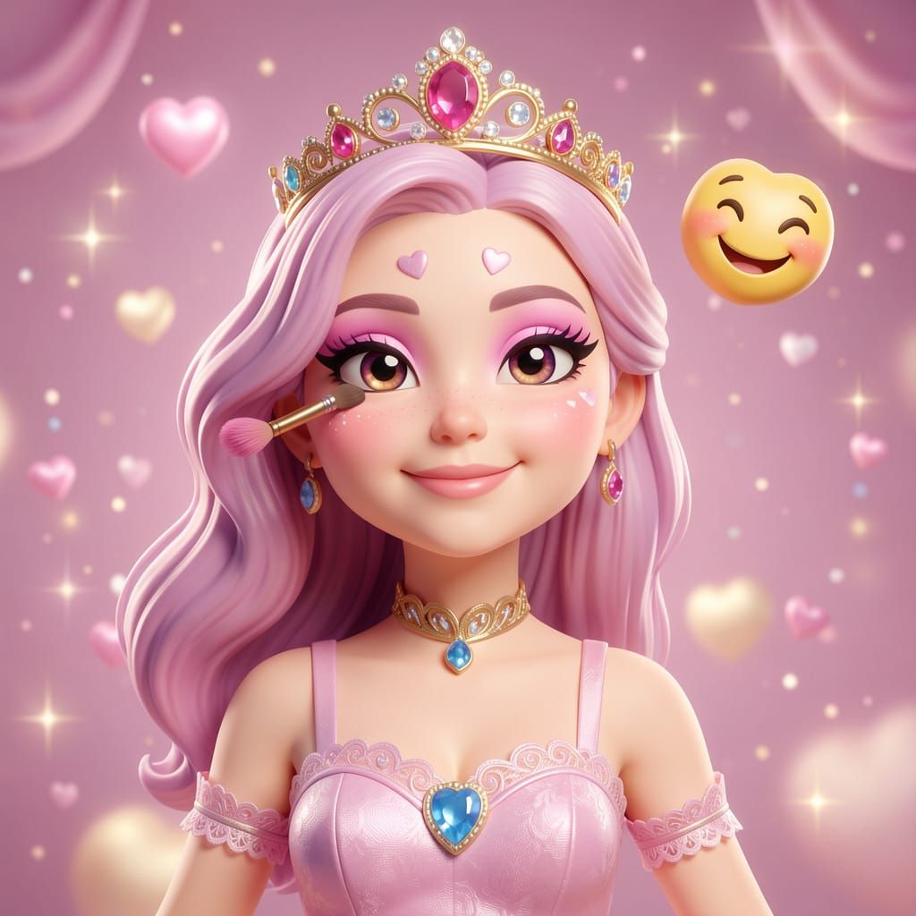 3D Makeup Princess with Sparkles