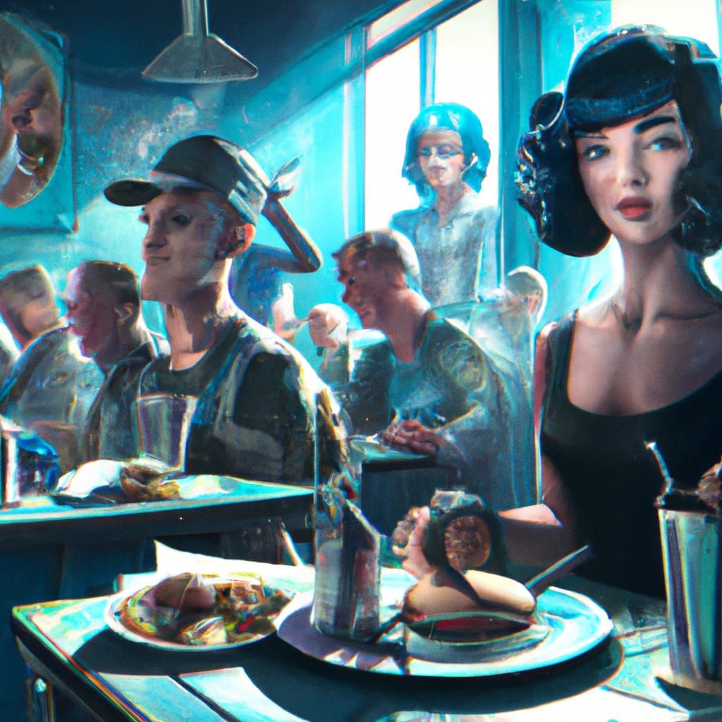 1950s Diner Zombies: Cinematic Digital Portrait