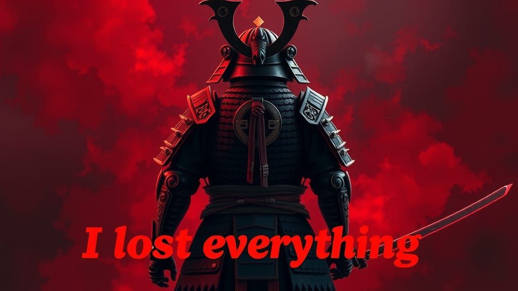 Samurai in Shadows: "I Lost Everything" Digital Art
