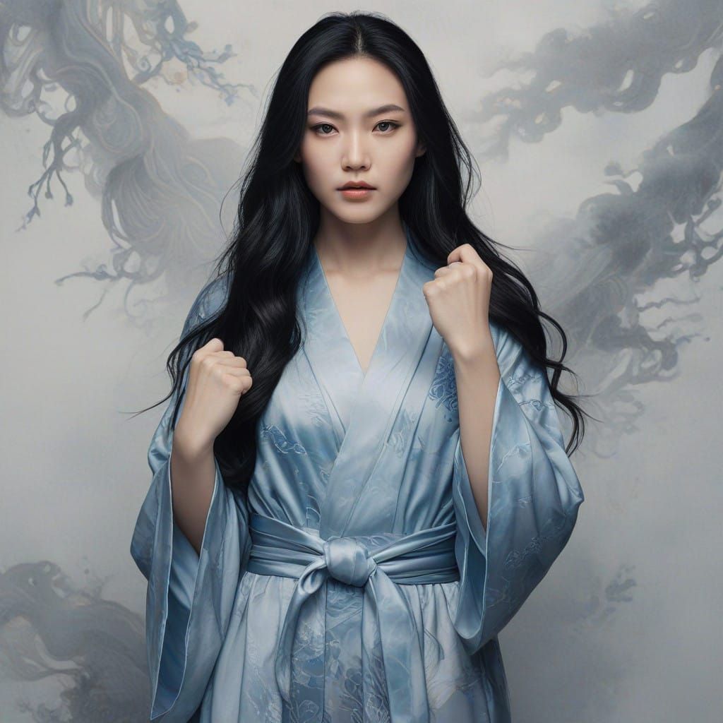 Ethereal Chinese Heroine Embodies Wonder Woman Spirit