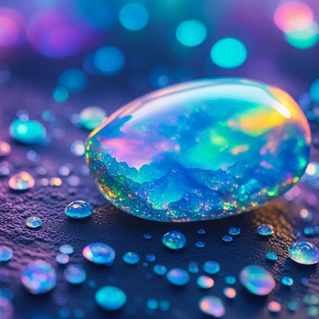 Iridescent Opal World in Surreal Macro Photography