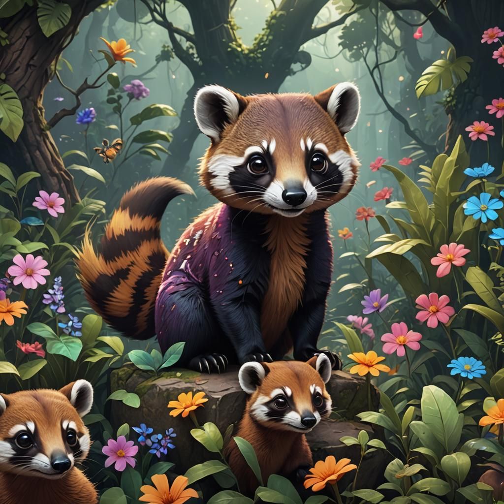 Kawaii Coati: Detailed Matte Painting in 8K