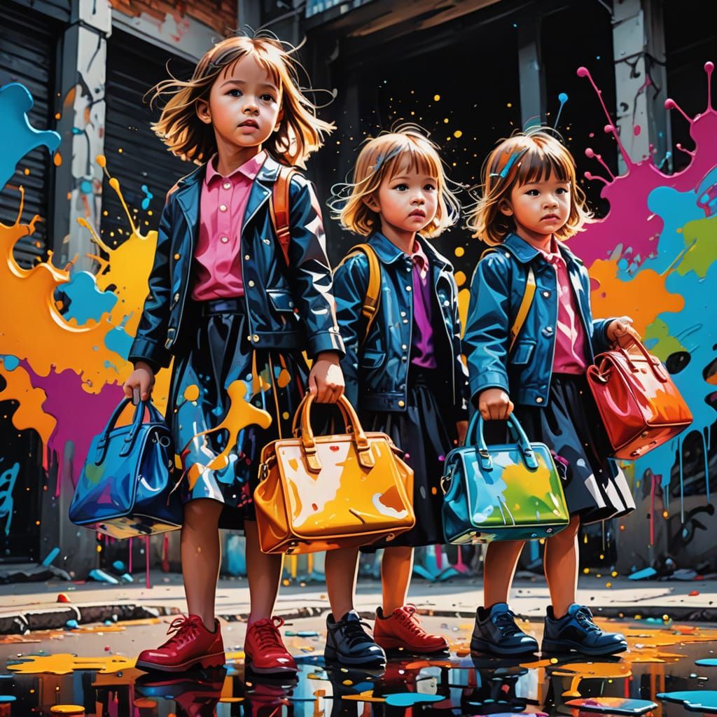 Children in Sunday Best Graffiti Art