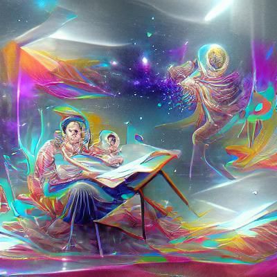 Cosmic Teachers: Holographic Astral Illustration