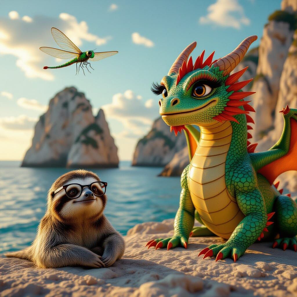 Dragons and Sloth at Capri's Faraglioni Rocks