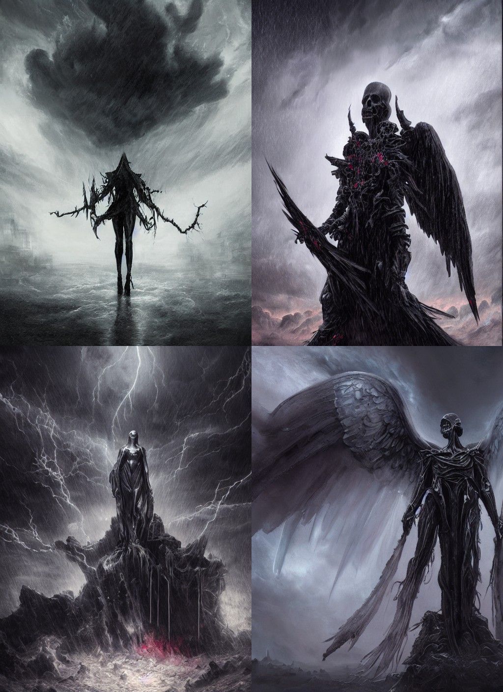 Eldritch Angel of Death in Thunderstorm, 8K