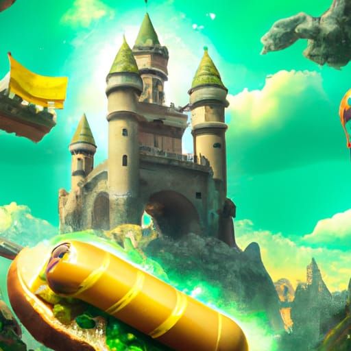 Fantastical Dwarf in Castle, Detailed Matte Painting