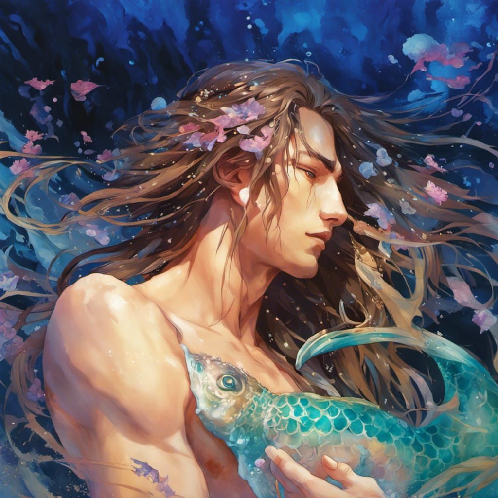 Mermaid in Art Nouveau Graffiti Style