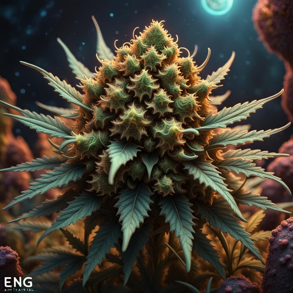 Extraterrestrial Marijuana Nug in Detailed Matte Painting