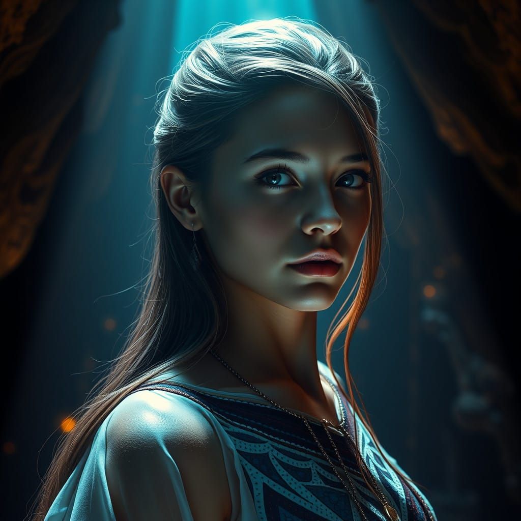 Goddess of the Underworld in Golden Light